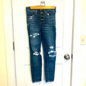 American Eagle button fly ripped jeans